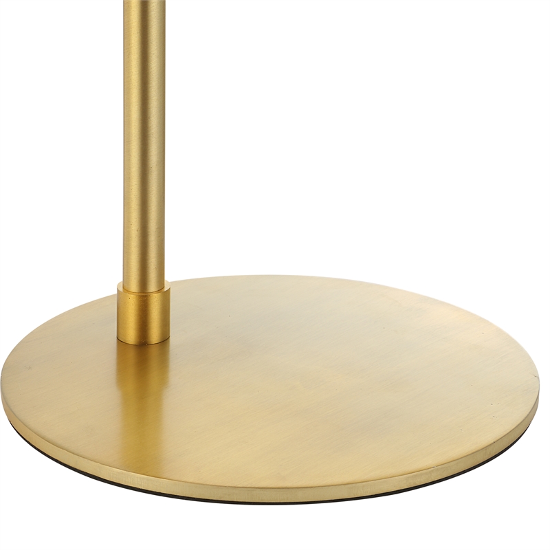Bowery Hill 1-Light Coastal Metal Desk Lamp with Cylinder Shade in Brushed Gold