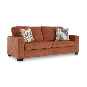 Bowery Hill Contemporary 85&quotW x 37&quotD x 37&quotH Polyester Orange Sofa