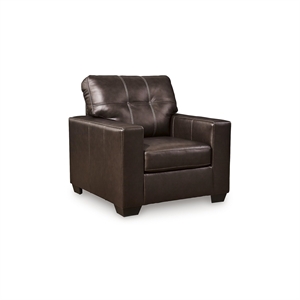 Bowery Hill Contemporary 38&quotW x 38&quotD x 39&quotH Leather Dark Brown Chair