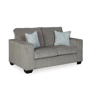 Bowery Hill Contemporary 37&quotH x 62&quotW x 38&quotD Fabric Loveseat in Alloy