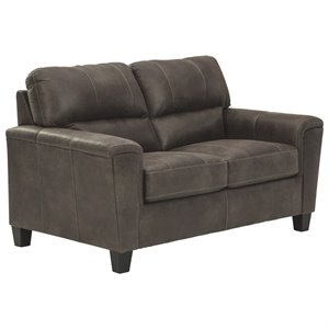 Bowery Hill Contemporary 39&quotH x 61&quotW x 38&quotD Fabric Loveseat in Smoke