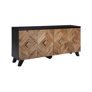 Bowery Hill Contemporary 33.88&quotH x 72&quotW x 16&quotD Solid Wood Sideboard in Brown