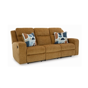Bowery Hill Contemporary 86&quotW x 40&quotD x 40&quotH Polyester Brown Reclining Sofa