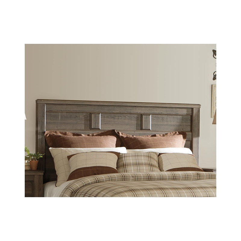 Bowery Hill Contemporary Wood Queen Panel Headboard in Brown