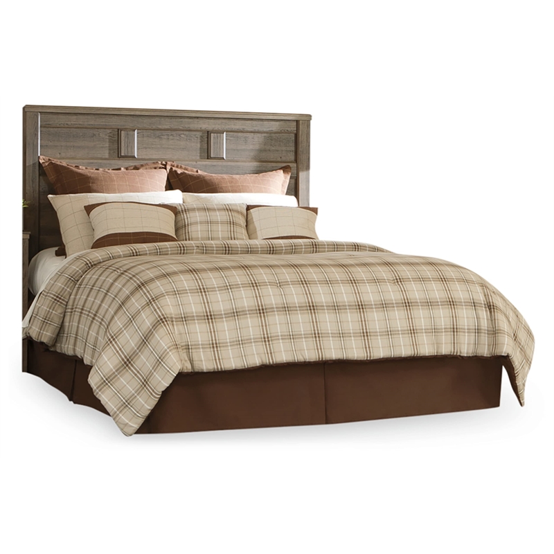 Bowery Hill Contemporary Wood Queen Panel Headboard in Brown