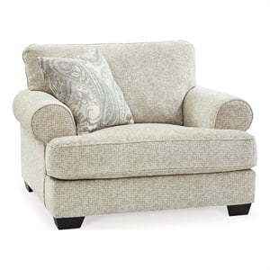 Bowery Hill Contemporary 53&quotW x 45&quotD x 39&quotH Polyester Beige Oversized Chair