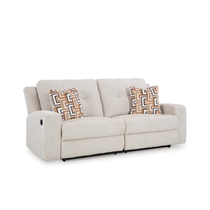 Bowery Hill Contemporary 87&quotW x 40&quotD x 41&quotH Polyester Orange Reclining Sofa