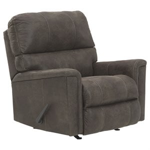 Bowery Hill Contemporary 42&quotH x 39&quotW x 41&quotD Fabric Rocker Recliner in Smoke