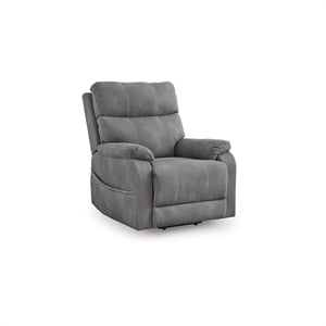 Bowery Hill Contemporary 35&quotW x 40&quotD x 42&quotH Leather Gray Power Lift Recliner