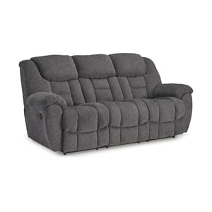 Bowery Hill Contemporary 87&quotW x 43&quotD x 44&quotH Polyester Charcoal Reclining Sofa