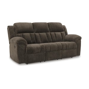 Bowery Hill Contemporary 91&quotW x 40&quotD x 42&quotH Polyester Chocolate Reclining Sofa