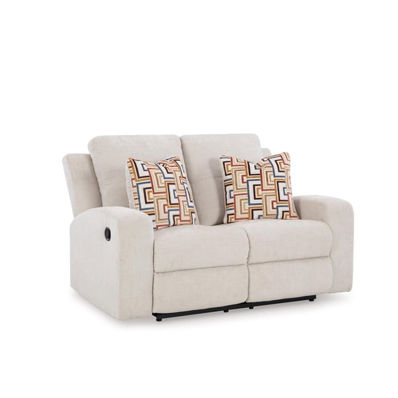Bowery Hill Contemporary Polyester Orange Reclining Loveseat