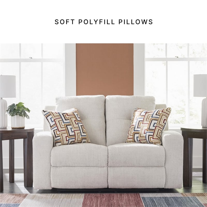 Bowery Hill Contemporary Polyester Orange Reclining Loveseat