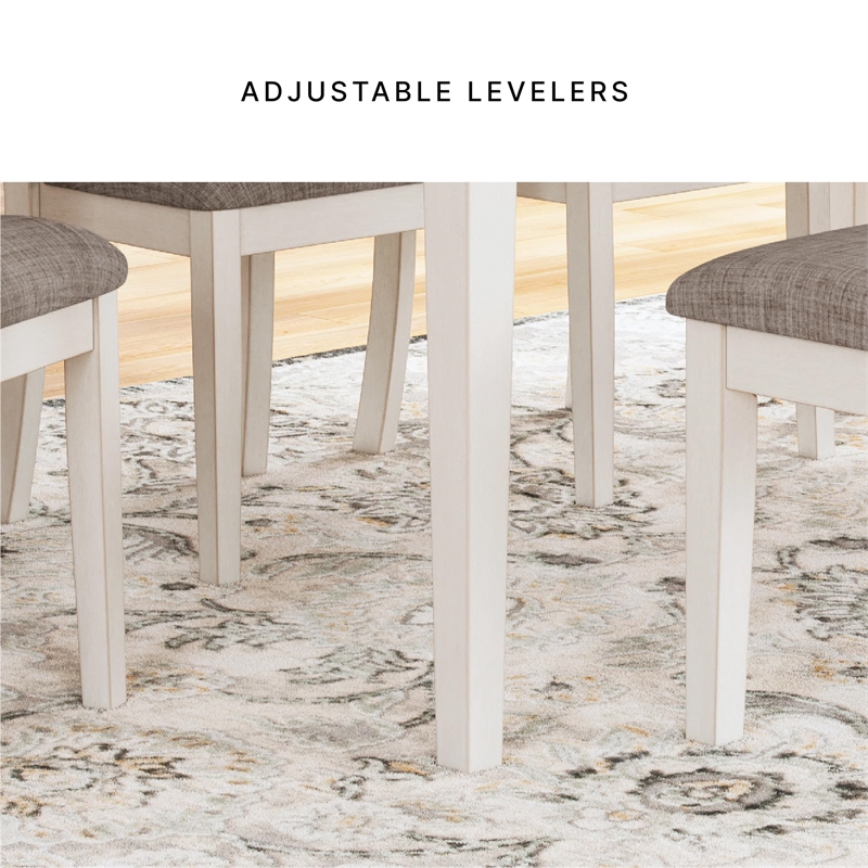 Bowery Hill Contemporary Wood Antique White Dining Table Set