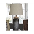 Bowery Hill Contemporary Metal Table Lamp in Gray (Set of 2)