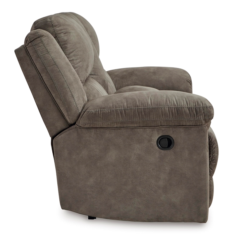 Bowery Hill Contemporary Faux Leather Gray Reclining Loveseat