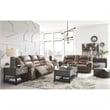 Bowery Hill Contemporary Fabric Reclining Sofa in Light Brown