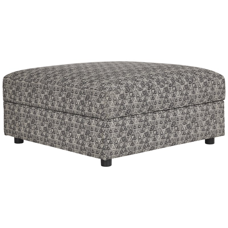 Bowery Hill Contemporary Fabric Ottoman with Storage in Bisque