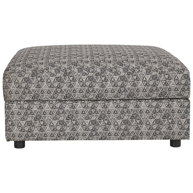 Bowery Hill Contemporary Fabric Ottoman with Storage in Bisque