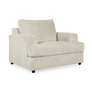 Bowery Hill Contemporary Fabric Oversized Accent Chair in Stone