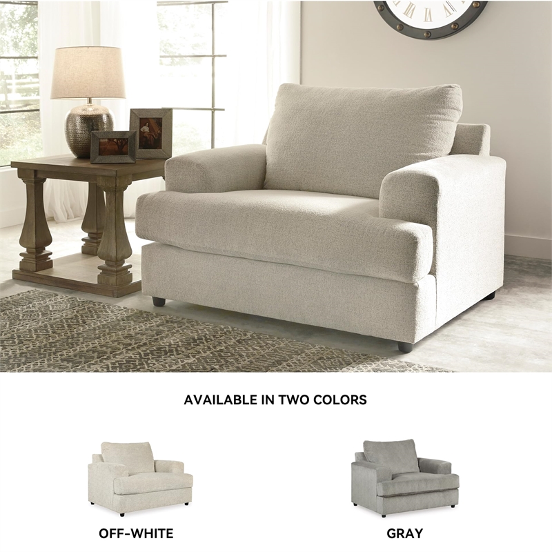 Bowery Hill Contemporary Fabric Oversized Accent Chair in Stone