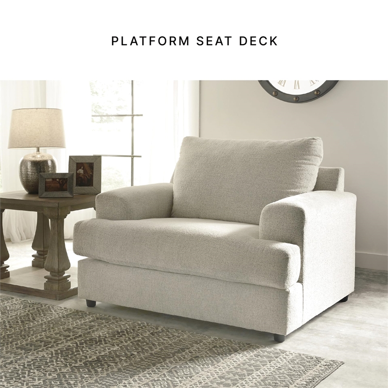 Bowery Hill Contemporary Fabric Oversized Accent Chair in Stone