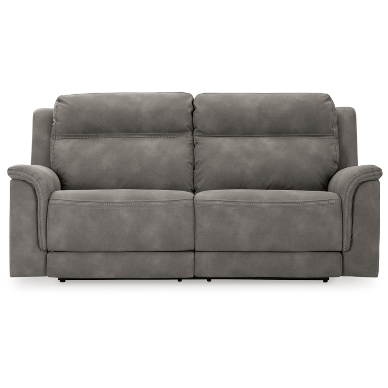Bowery Hill Contemporary 2-Seat Faux Leather Reclining Sofa in Gray