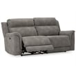 Bowery Hill Contemporary 2-Seat Faux Leather Reclining Sofa in Gray