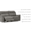 Bowery Hill Contemporary 2-Seat Faux Leather Reclining Sofa in Gray