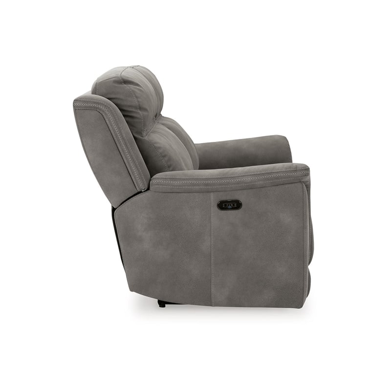 Bowery Hill Contemporary 2-Seat Faux Leather Reclining Sofa in Gray