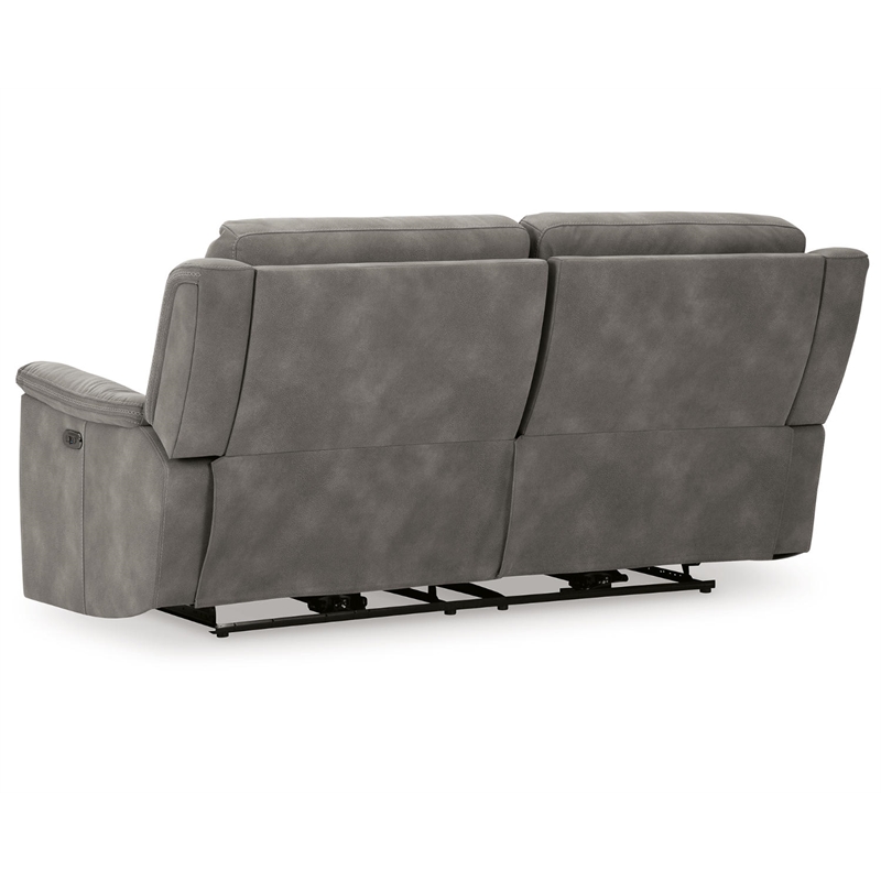 Bowery Hill Contemporary 2-Seat Faux Leather Reclining Sofa in Gray