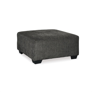 Bowery Hill Contemporary Fabric Oversized Accent Ottoman in Platinum