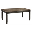 Bowery Hill Transitional Storage Wood Dining Table in Black and Gray