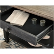 Bowery Hill Transitional Storage Wood Dining Table in Black and Gray