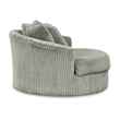 Bowery Hill Contemporary Oversized Swivel Fabric Accent Chair in Gray
