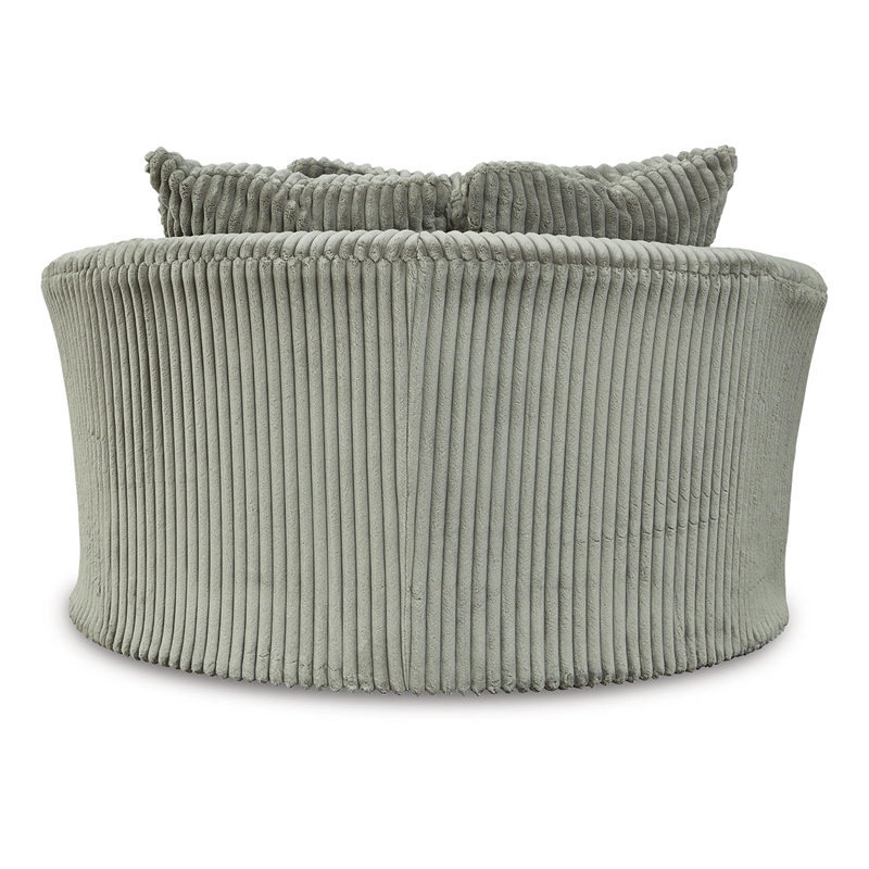 Bowery Hill Contemporary Oversized Swivel Fabric Accent Chair in Gray