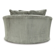 Bowery Hill Contemporary Oversized Swivel Fabric Accent Chair in Gray
