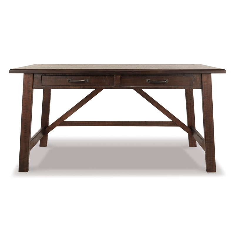 Bowery Hill Contemporary Engineered Wood Home Office Desk in Rustic Brown