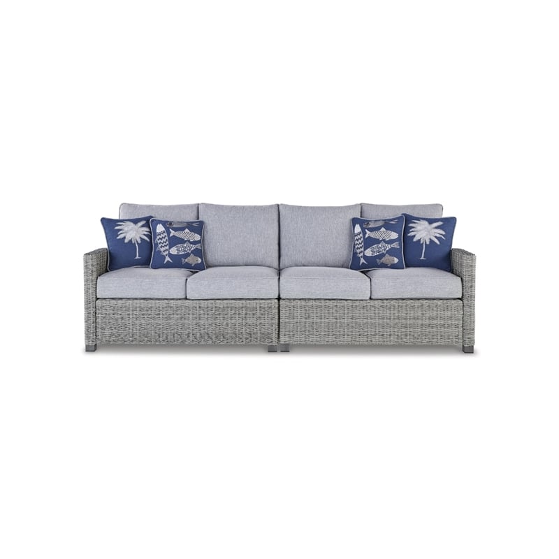 Bowery Hill Coastal Light Gray Wicker / Rattan Outdoor Loveseats (Set of 2)