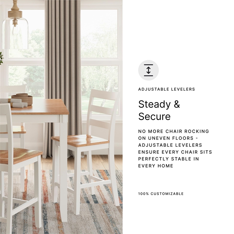 Bowery Hill Farmhouse White Wood Counter Height Dining Table Set - Set of 5