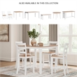 Bowery Hill Mango Wood White Counter Height Dining Table Set Square Adjustable Levelers 42