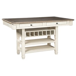 Bowery Hill Contemporary Engineered Wood Counter Height Dining Table in Two-Tone