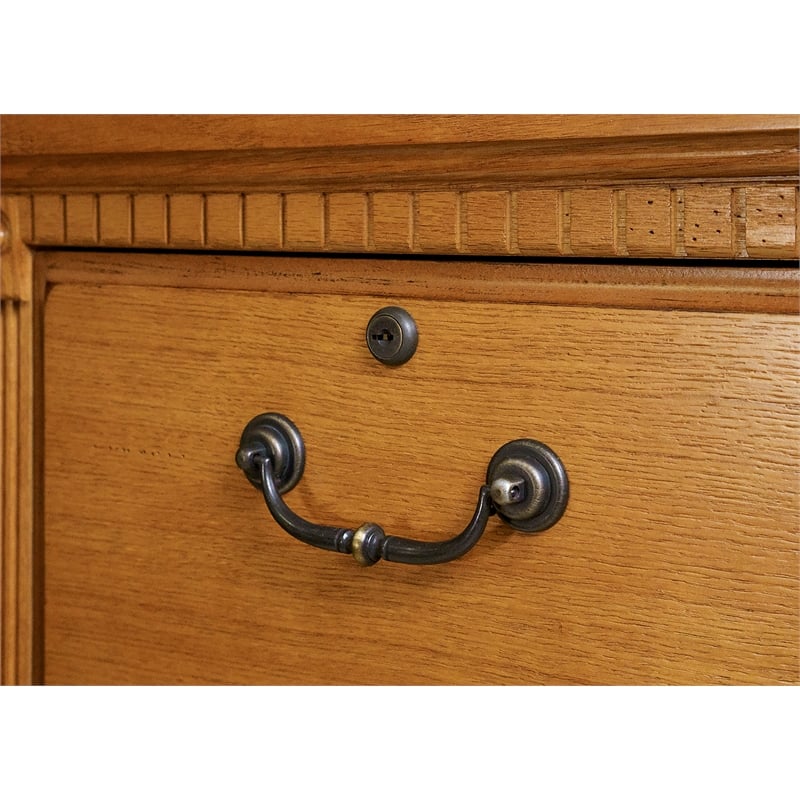 Bowery Hill Transitional 4 Drawer Wood Filing Cabinet in Natural