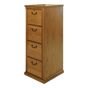 Bowery Hill Transitional 4 Drawer Wood Filing Cabinet in Natural