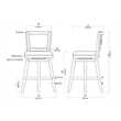 Bowery Hill Wood Bar Height Swivel Stool in Cappuccino Finish