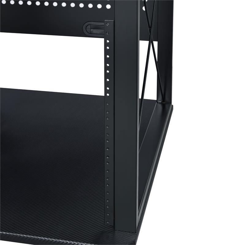 Bowery Hill Music Desk with Shelves And Compartments in Black Finish