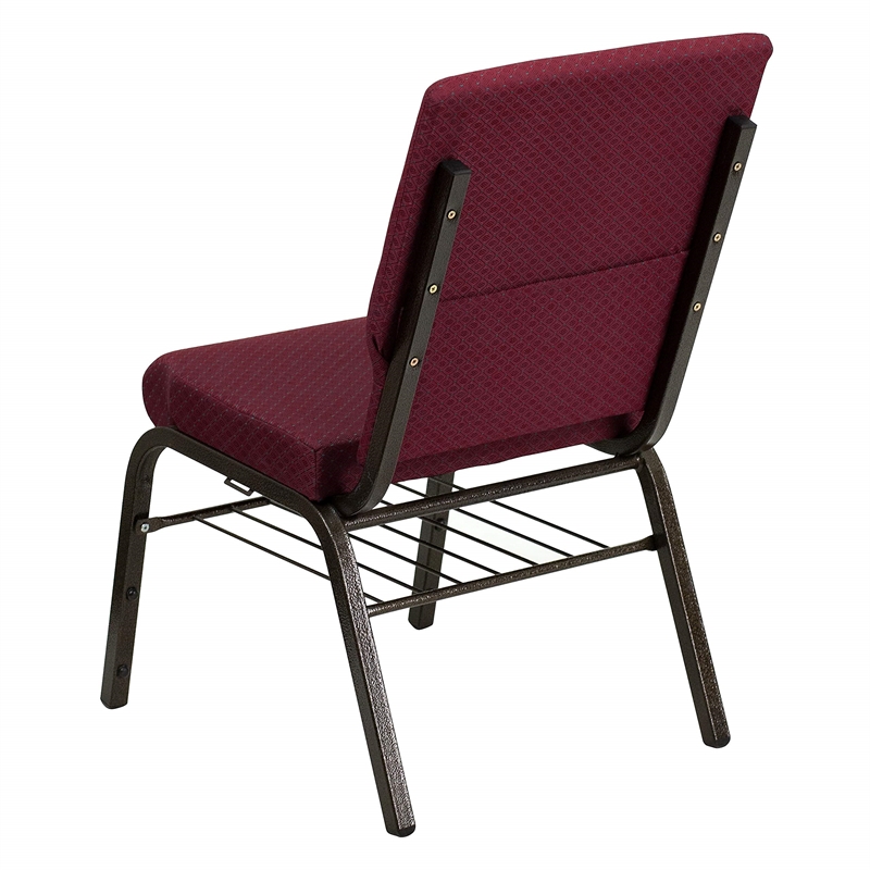 Bowery Hill Contemporary Church Stacking Guest Chair in Burgundy