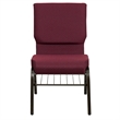 Bowery Hill Contemporary Church Stacking Guest Chair in Burgundy