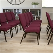Bowery Hill Contemporary Church Stacking Guest Chair in Burgundy
