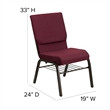 Bowery Hill Contemporary Church Stacking Guest Chair in Burgundy